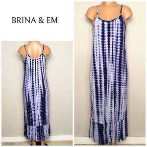 Brian & Em blue maxi dress. NWT